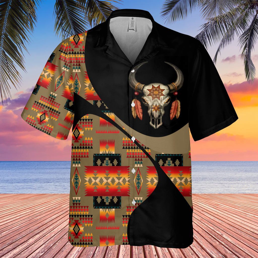 Powwow StoreGBHW001043 Tribe Design Native American Hawaiian Shirt 3D