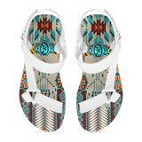 GB-NAT00069 Pattern Native American Open Toes Sandals