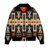 Powwow StoreGBNAT0006201 Pattern Native American Unisex Knitted Fleece Lapel Outwear