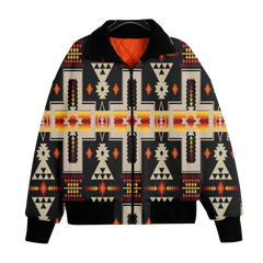 Powwow StoreGBNAT0006201 Pattern Native American Unisex Knitted Fleece Lapel Outwear