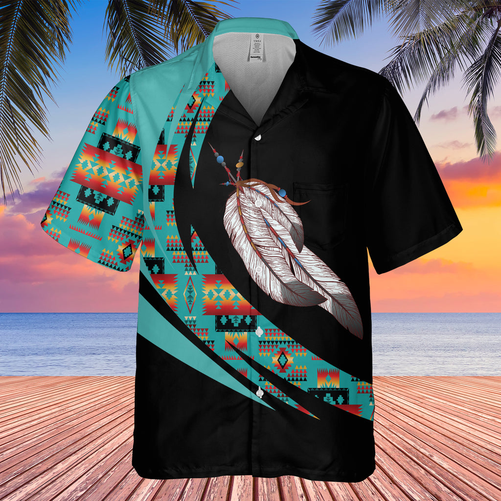 Powwow StoreGBHW000712 Tribe Design Native American Hawaiian Shirt 3D