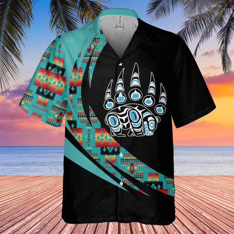 Powwow StoreGBHW000713 Tribe Design Native American Hawaiian Shirt 3D