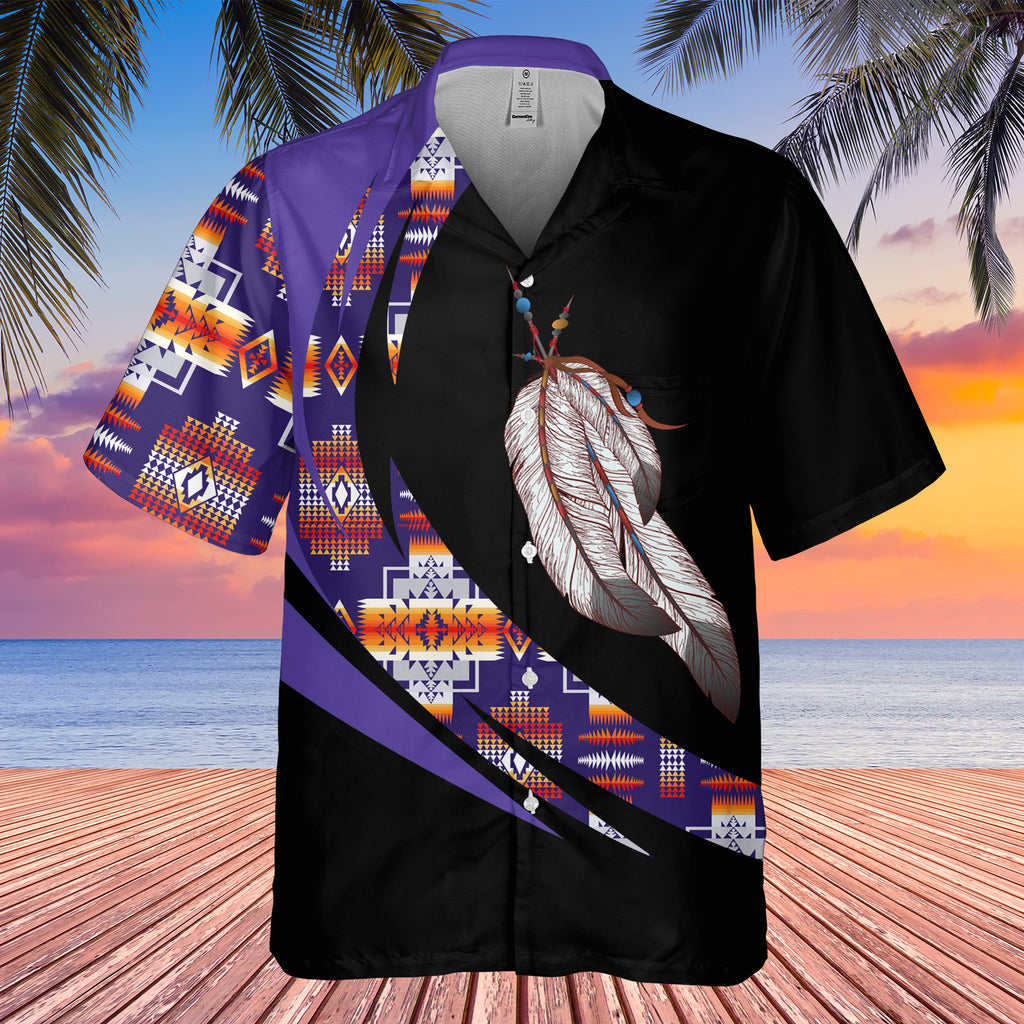 Powwow StoreGBHW000717 Tribe Design Native American Hawaiian Shirt 3D