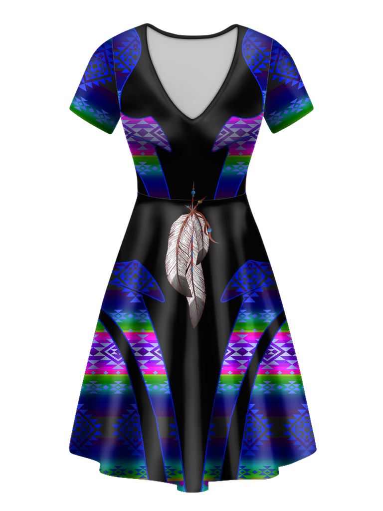 V-ND0074 Pattern Native V-Neck Dress