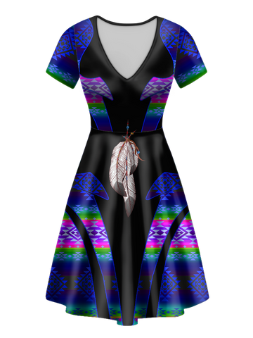 V-ND0074 Pattern Native V-Neck Dress