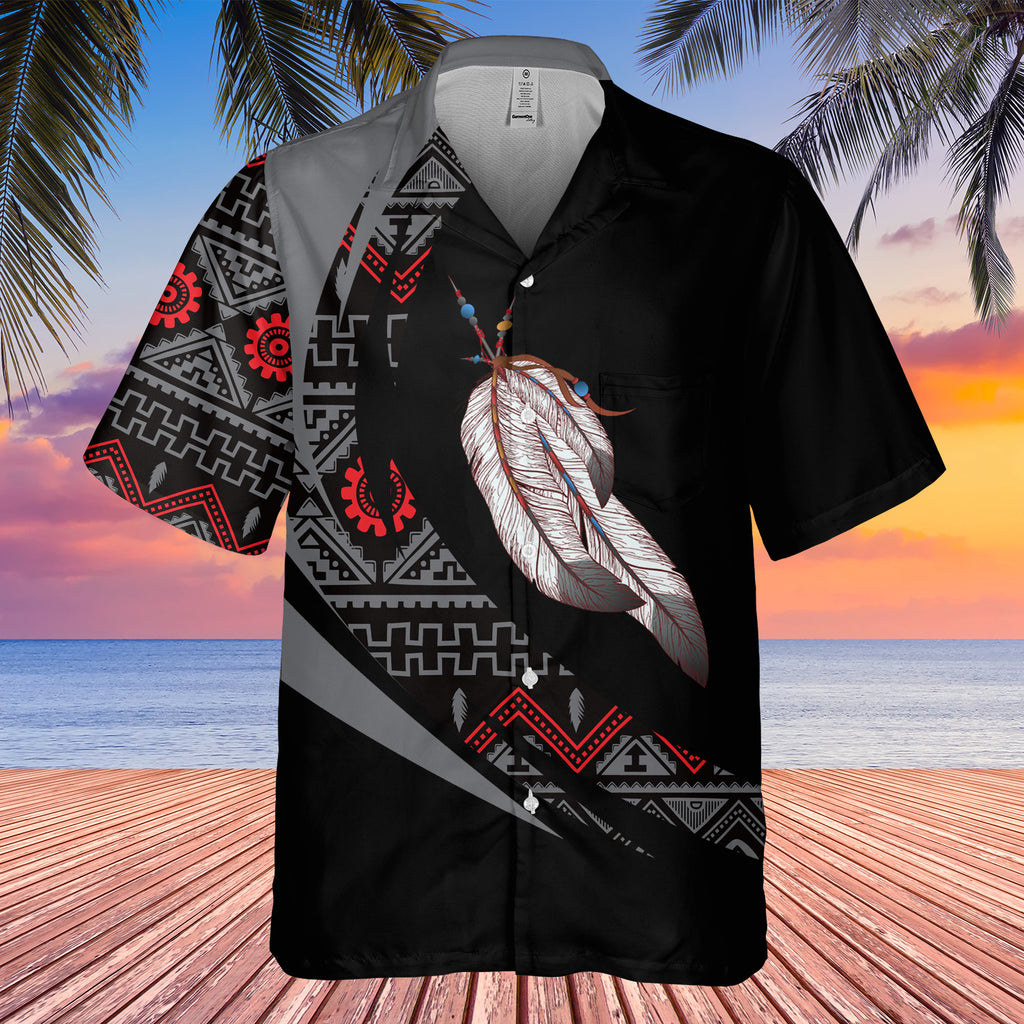 Powwow StoreGBHW000727 Tribe Design Native American Hawaiian Shirt 3D