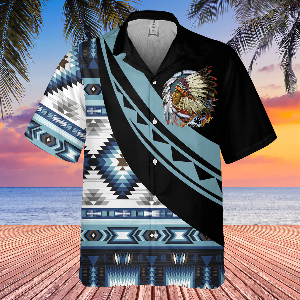 Powwow StoreGBHW001103 Tribe Design Native American Hawaiian Shirt 3D