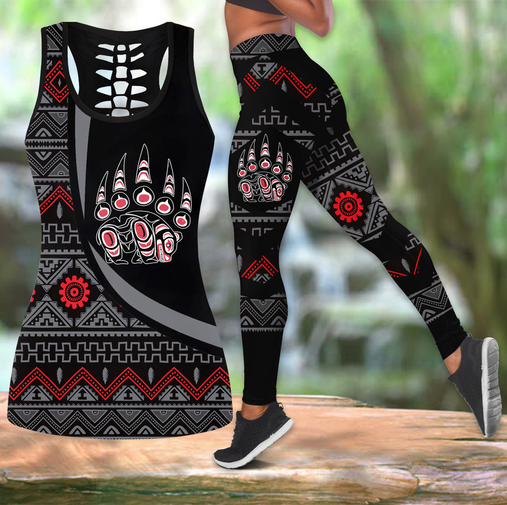 Powwow StoreCOMB2076 Pattern  Native Hollow Tank Top And Legging Sets