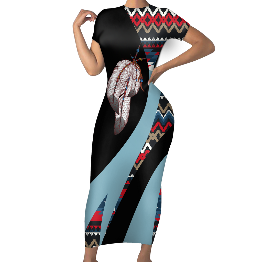 SBD00184 Pattern Native Short-Sleeved Body Dress