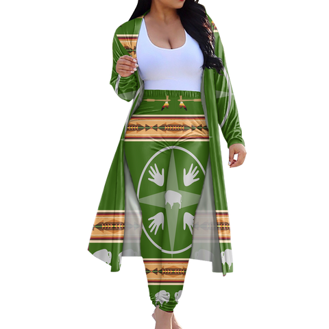 GB-NAT00264Tribe Design Native American Cardigan Coat Long Pant Set