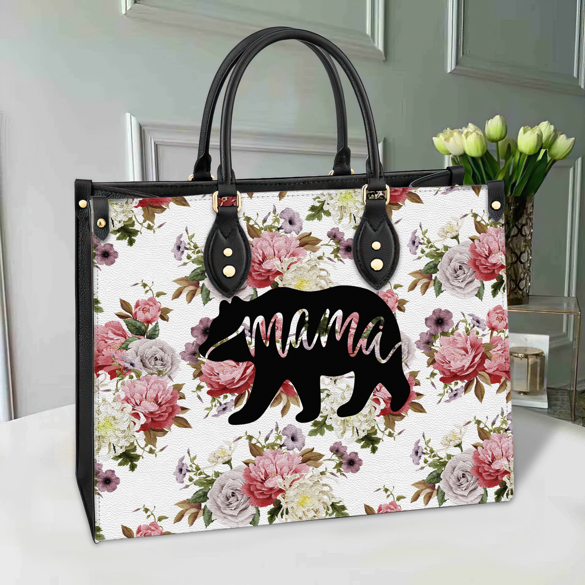 GB-NAT00195 Mama Flower Tribe Native Leather Bag