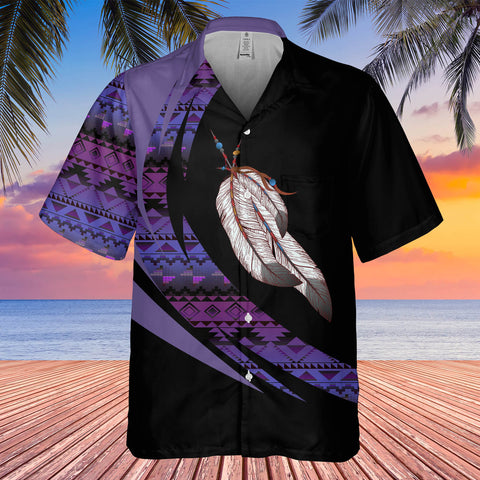 Powwow StoreGBHW000732 Tribe Design Native American Hawaiian Shirt 3D