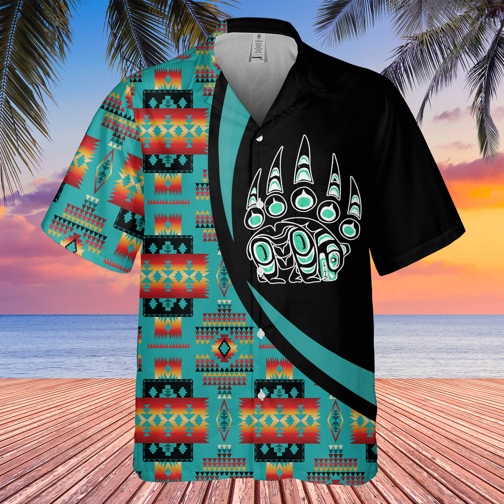 Powwow StoreGBHW000734 Tribe Design Native American Hawaiian Shirt 3D