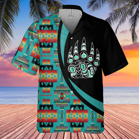 Powwow StoreGBHW000734 Tribe Design Native American Hawaiian Shirt 3D