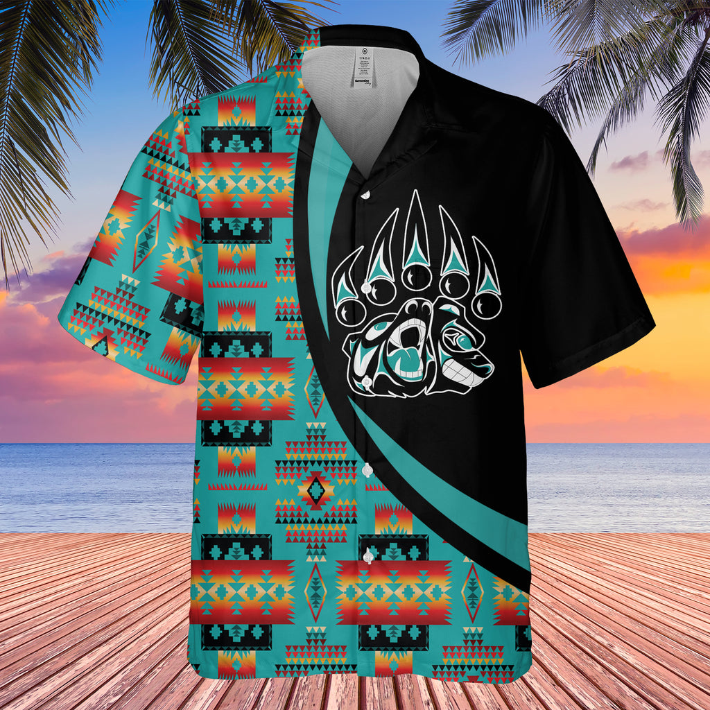 Powwow StoreGBHW000735 Tribe Design Native American Hawaiian Shirt 3D