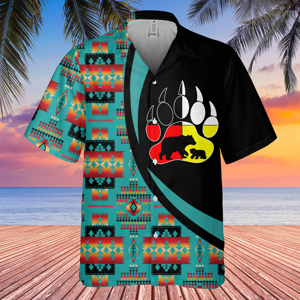 Powwow StoreGBHW000736 Tribe Design Native American Hawaiian Shirt 3D