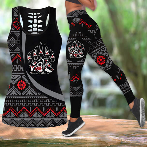 Powwow StoreCOMB2077 Pattern  Native Hollow Tank Top And Legging Sets