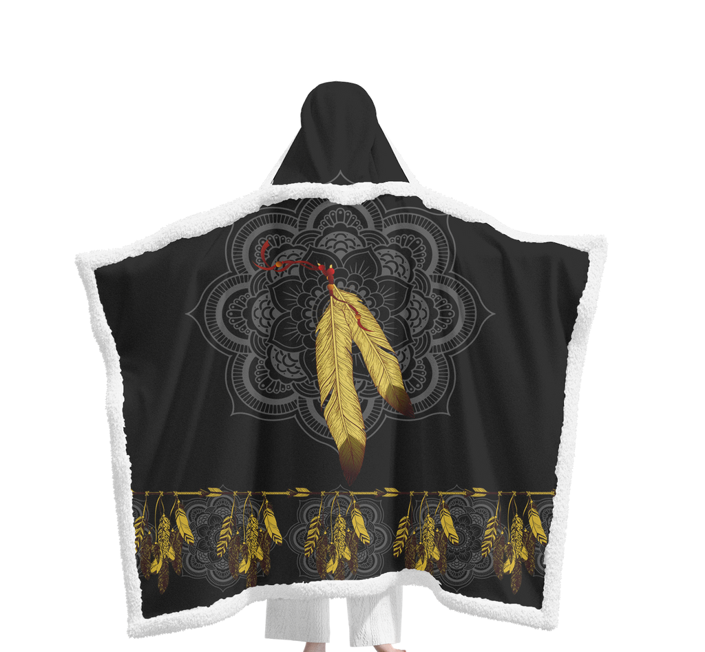 GB-NAT00151-02 Pattern Native Wearable Hooded Blanket