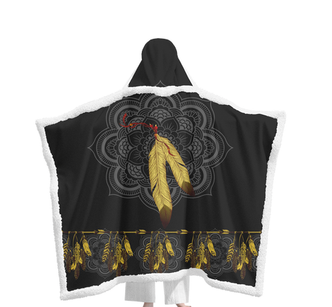 GB-NAT00151-02 Pattern Native Wearable Hooded Blanket