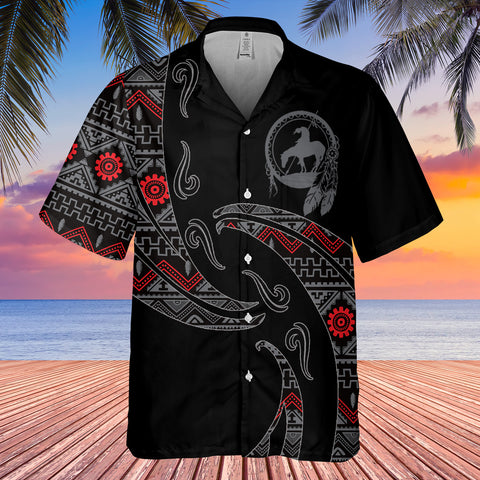 Powwow StoreGBHW001061 Tribe Design Native American Hawaiian Shirt 3D