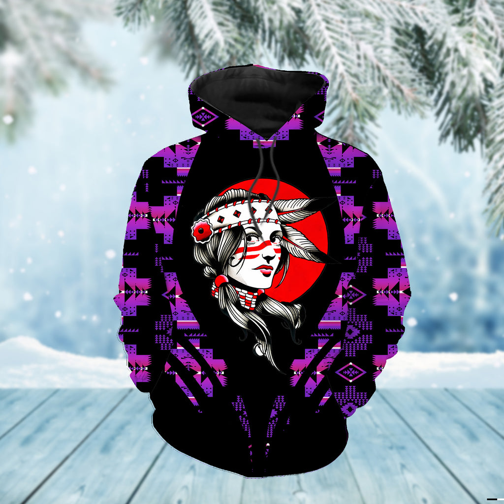 Powwow StoreHD0011772 Pattern Native Pride 3D Hoodie