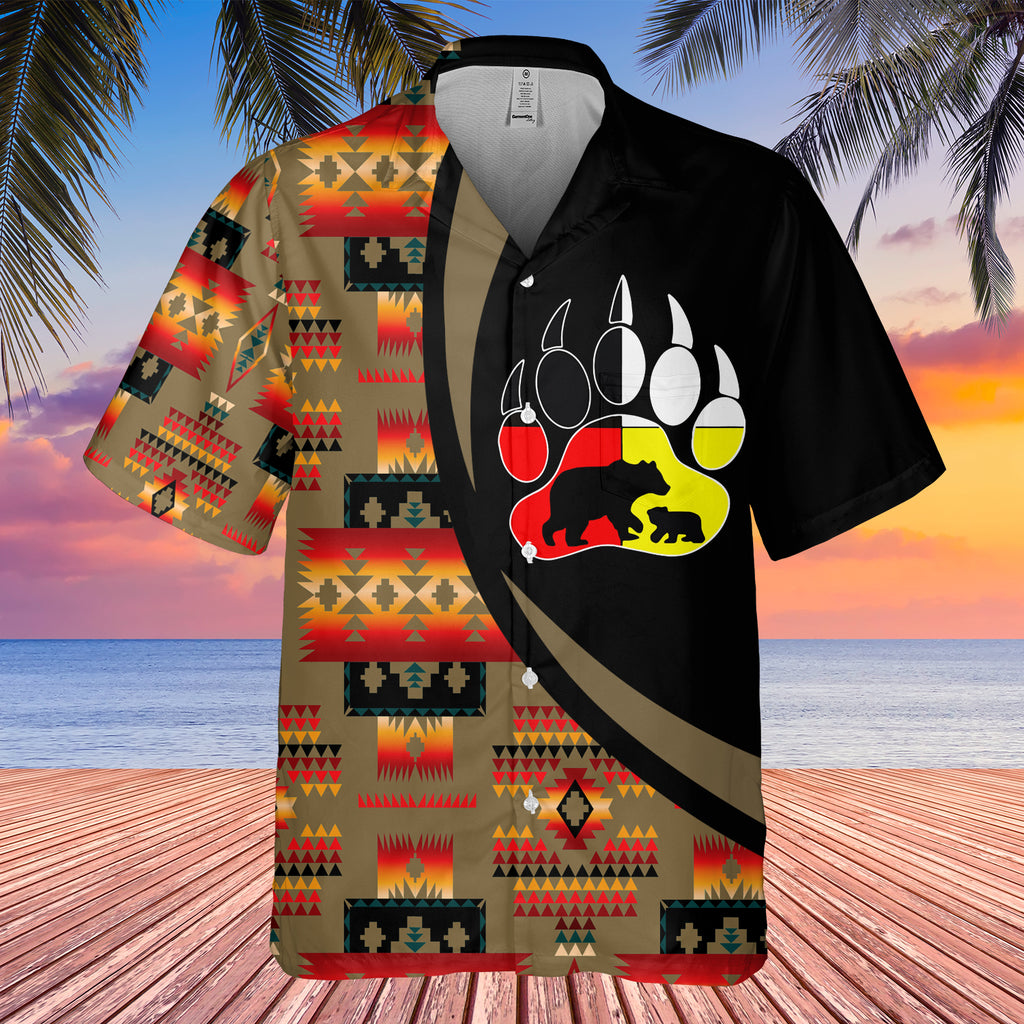 Powwow StoreGBHW000742 Tribe Design Native American Hawaiian Shirt 3D