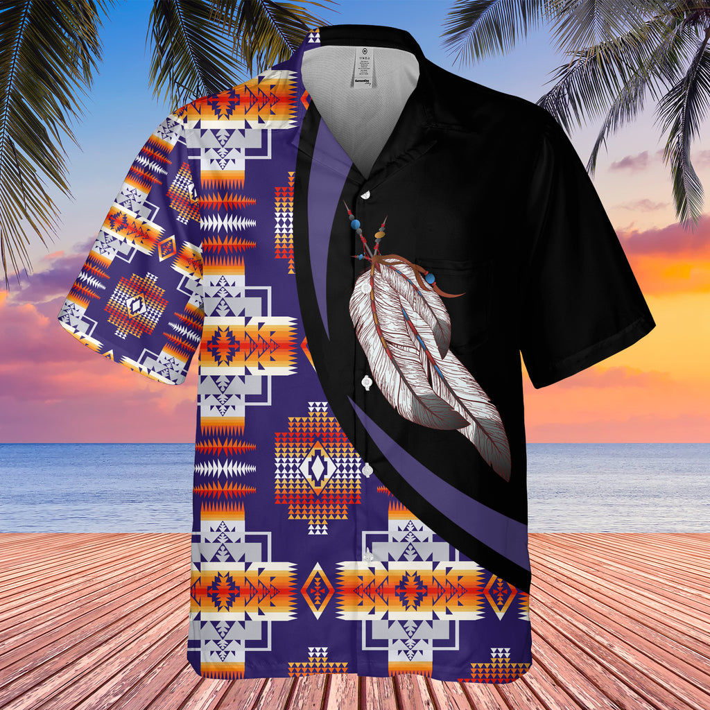 Powwow StoreGBHW000744 Tribe Design Native American Hawaiian Shirt 3D