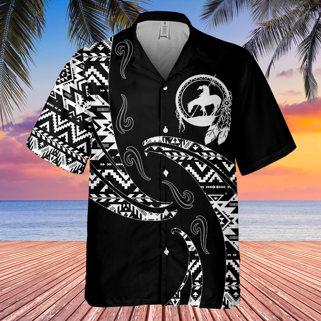 Powwow StoreGBHW001062 Tribe Design Native American Hawaiian Shirt 3D