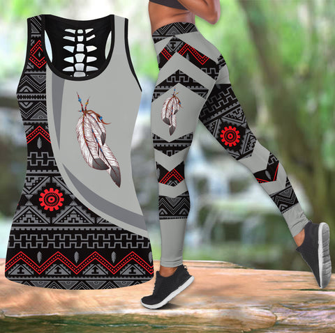 Powwow StoreCOMB2078 Pattern  Native Hollow Tank Top And Legging Sets