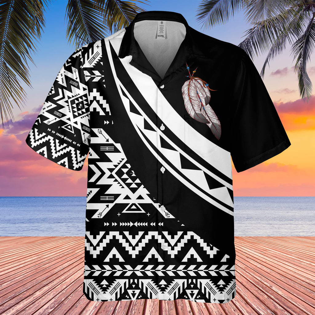 Powwow StoreGBHW001105 Tribe Design Native American Hawaiian Shirt 3D