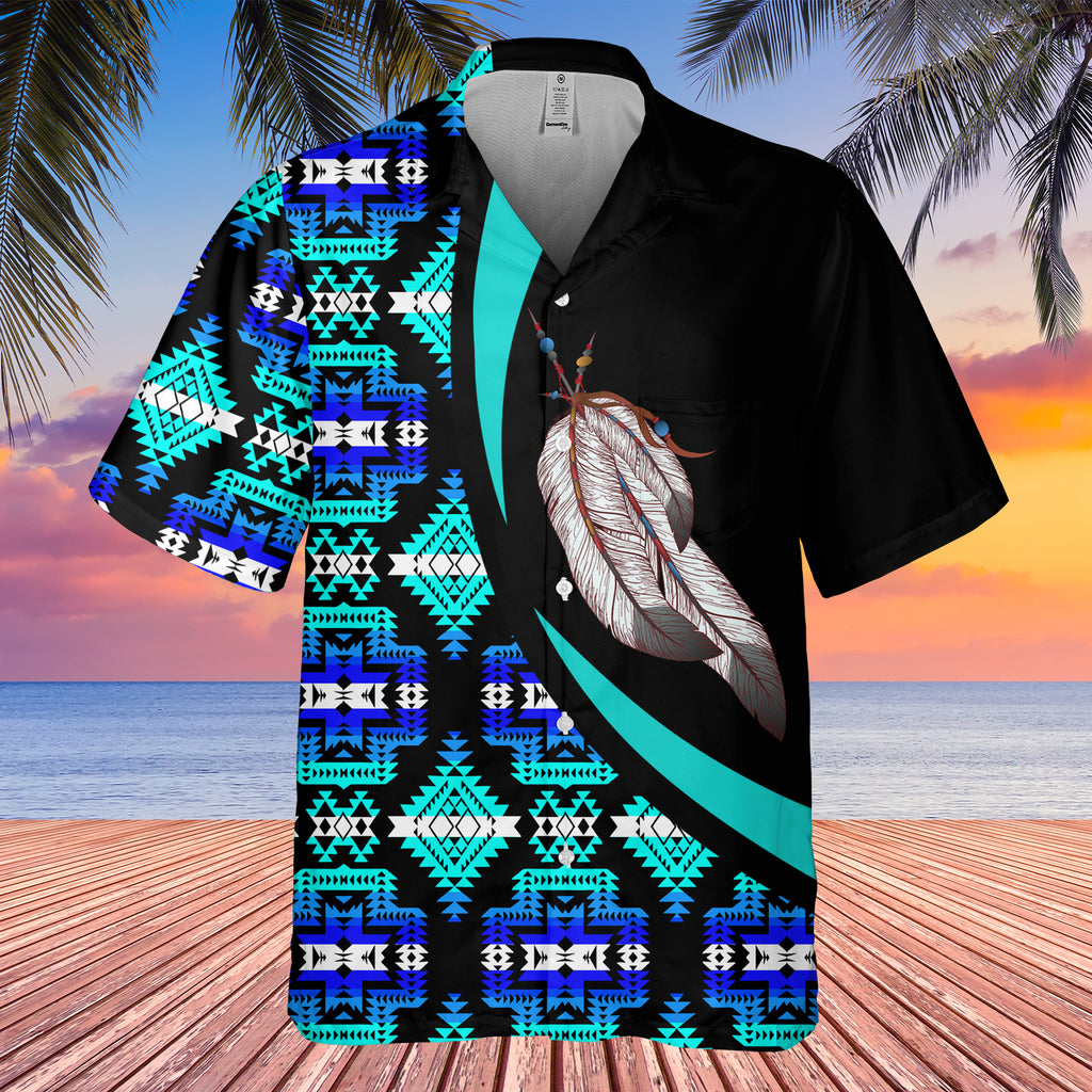 Powwow StoreGBHW000756 Tribe Design Native American Hawaiian Shirt 3D