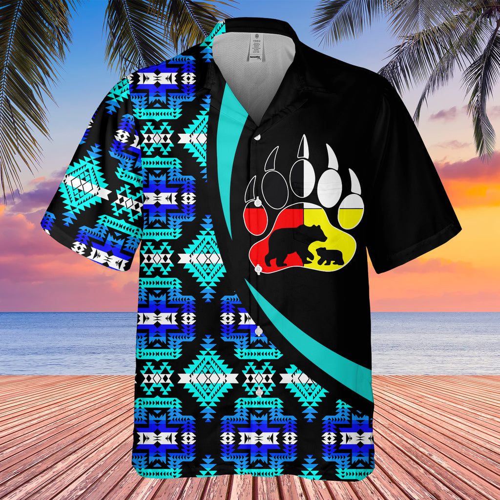 Powwow StoreGBHW000758 Tribe Design Native American Hawaiian Shirt 3D