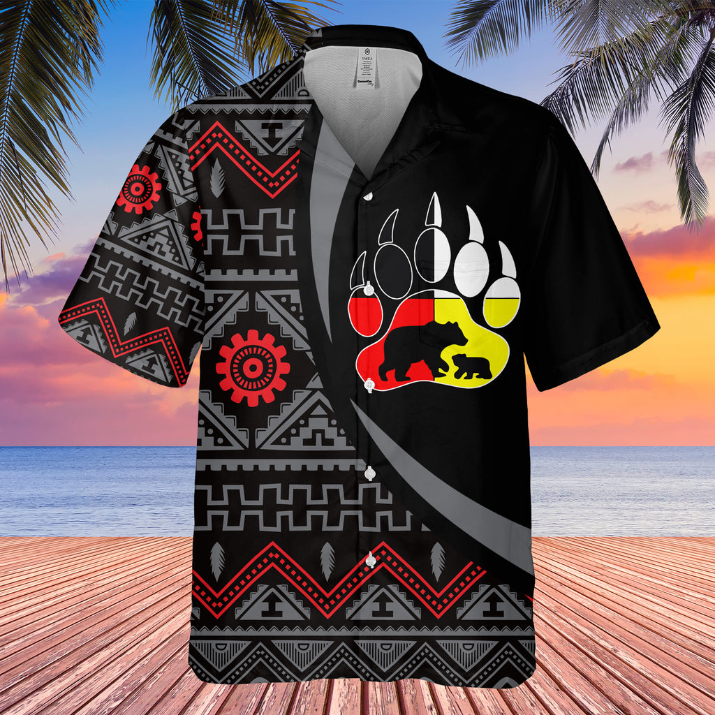 Powwow StoreGBHW000759 Tribe Design Native American Hawaiian Shirt 3D