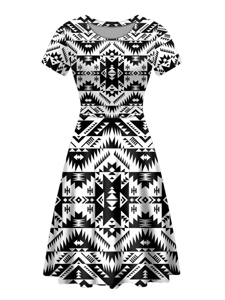 Powwow StoreRND00010 Native Tribes Pattern Round Neck Dress