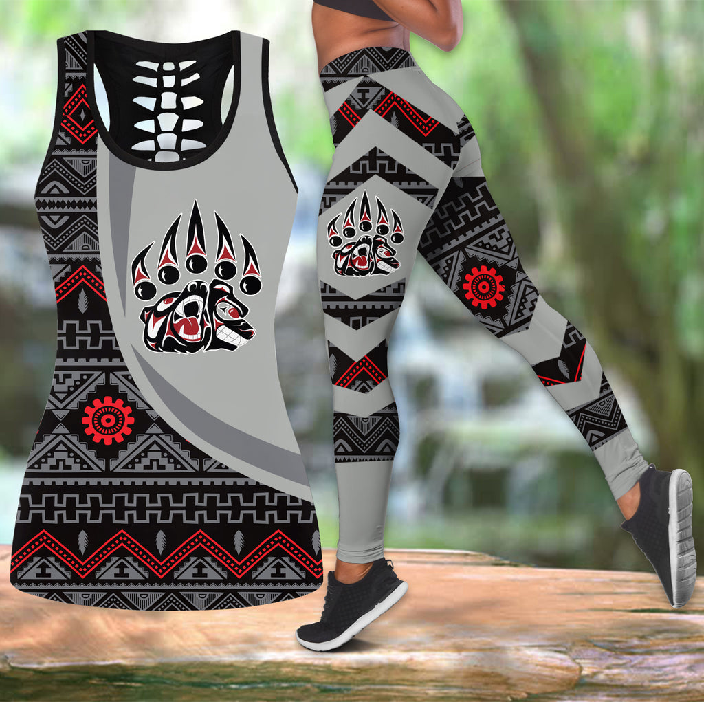 Powwow StoreCOMB2079 Pattern  Native Hollow Tank Top And Legging Sets