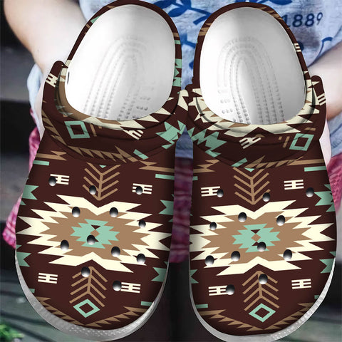 GB-NAT00737 Pattern Native American  Crocs Clogs Shoes