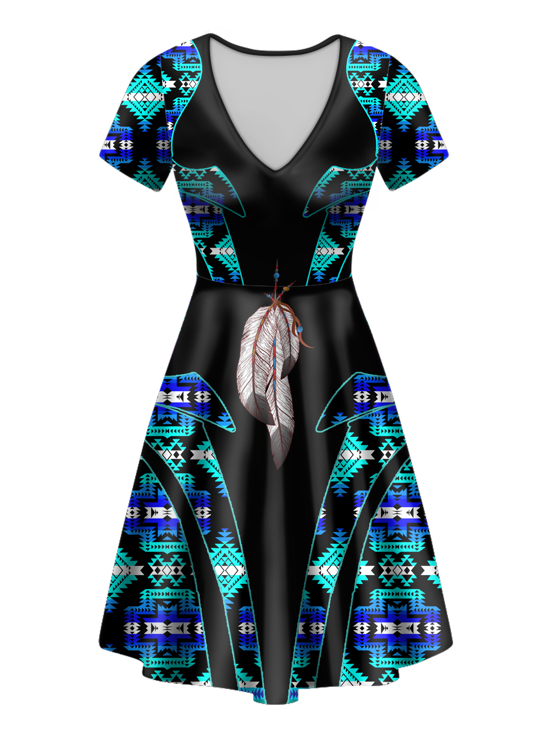 Powwow StoreVND0076 Pattern Native VNeck Dress