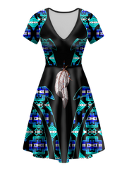 Powwow StoreVND0076 Pattern Native VNeck Dress