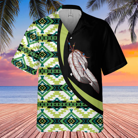 Powwow StoreGBHW000766 Tribe Design Native American Hawaiian Shirt 3D