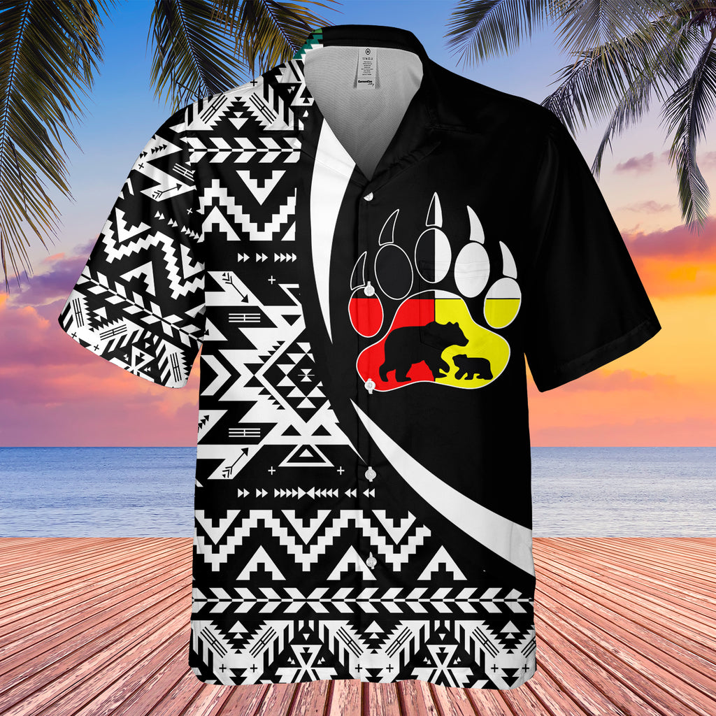 Powwow StoreGBHW000767 Tribe Design Native American Hawaiian Shirt 3D