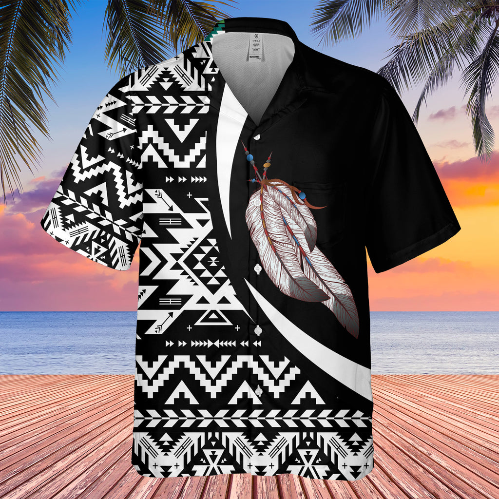 Powwow StoreGBHW000768 Tribe Design Native American Hawaiian Shirt 3D