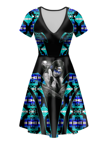 V-ND0079 Pattern Native V-Neck Dress