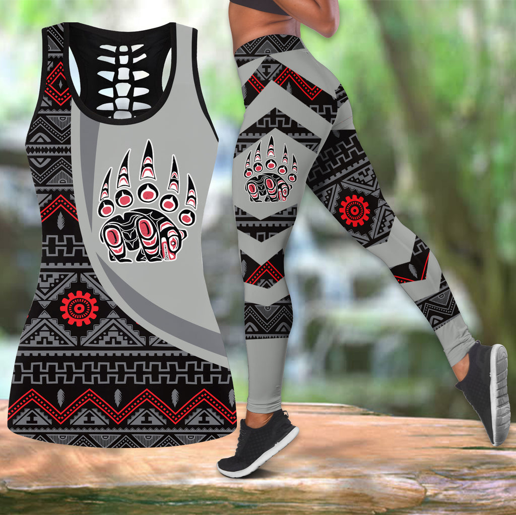 Powwow StoreCOMB2080 Pattern  Native Hollow Tank Top And Legging Sets