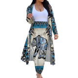 Powwow StoreGBNAT00632 Tribe Design Native American Cardigan Coat Long Pant Set