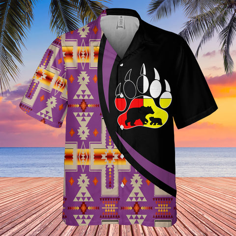 Powwow StoreGBHW000775 Tribe Design Native American Hawaiian Shirt 3D