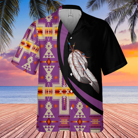 Powwow StoreGBHW000778 Tribe Design Native American Hawaiian Shirt 3D