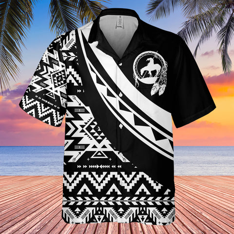 Powwow StoreGBHW001108 Tribe Design Native American Hawaiian Shirt 3D