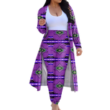 GB-HS00019 Tribe Design Native American Cardigan Coat Long Pant Set