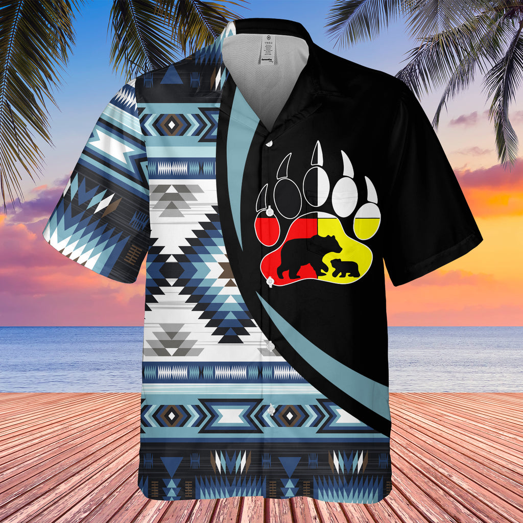 Powwow StoreGBHW000781 Tribe Design Native American Hawaiian Shirt 3D