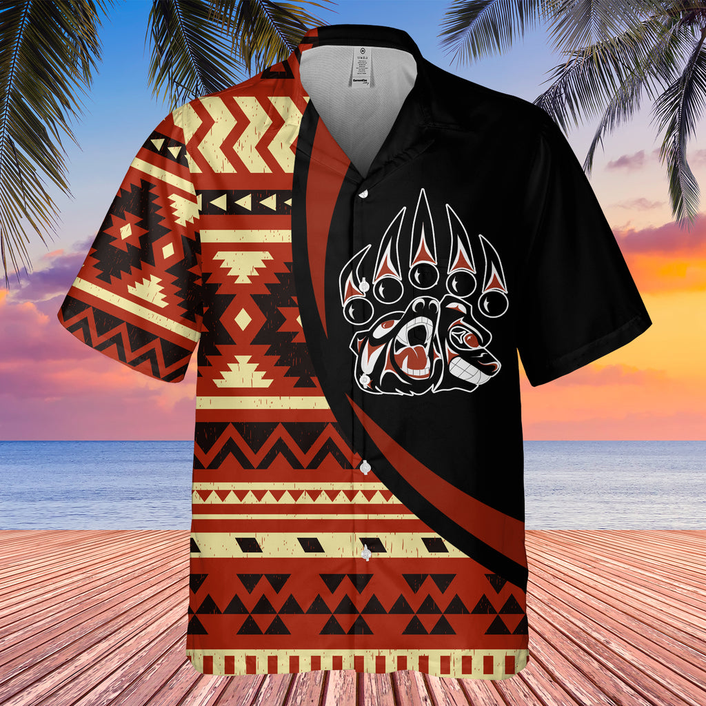 Powwow StoreGBHW000785 Tribe Design Native American Hawaiian Shirt 3D